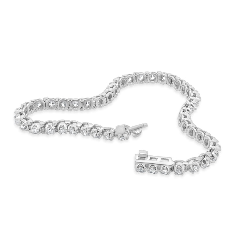 14 Karat White Gold Diamond Inline Tennis Bracelet