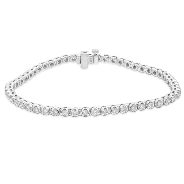 10 Karat White Gold Diamond Tennis Bracelet