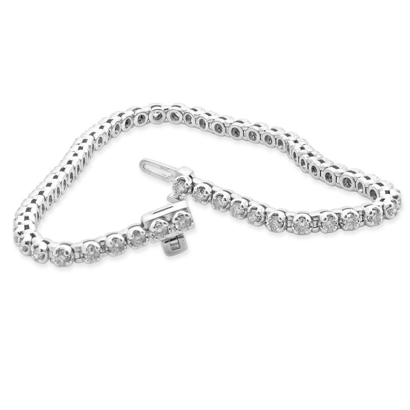10 Karat White Gold Diamond Tennis Bracelet