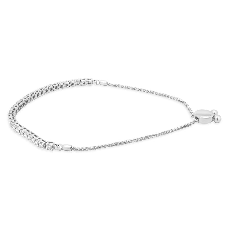 14 Karat White Gold Adjustable Bolo Bracelet