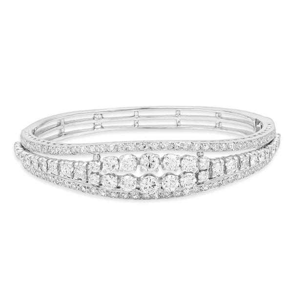 14 Karat White Gold Diamond Bangle Bracelet