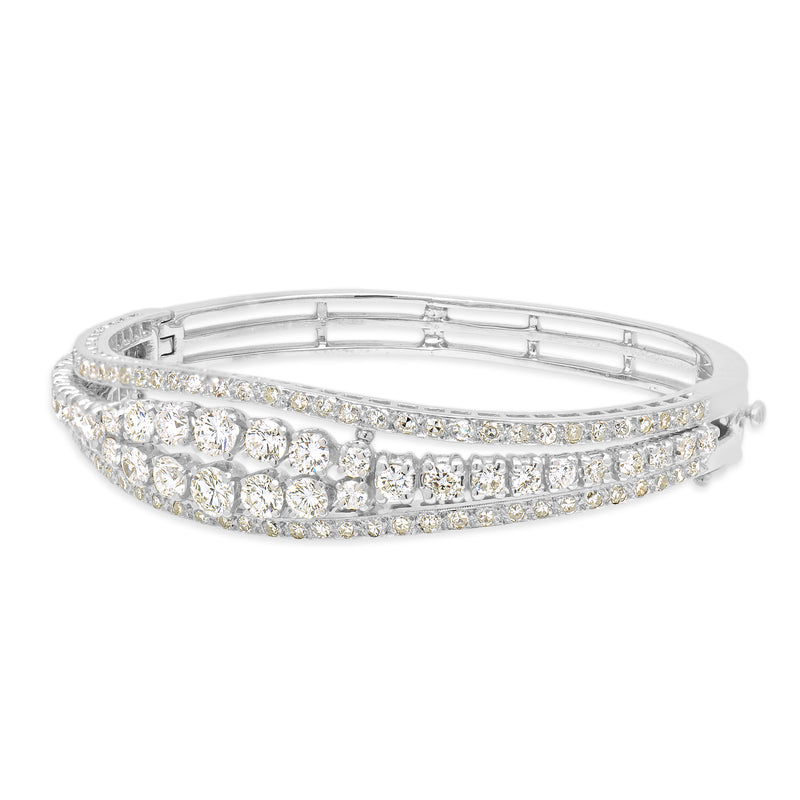 14 Karat White Gold Diamond Bangle Bracelet