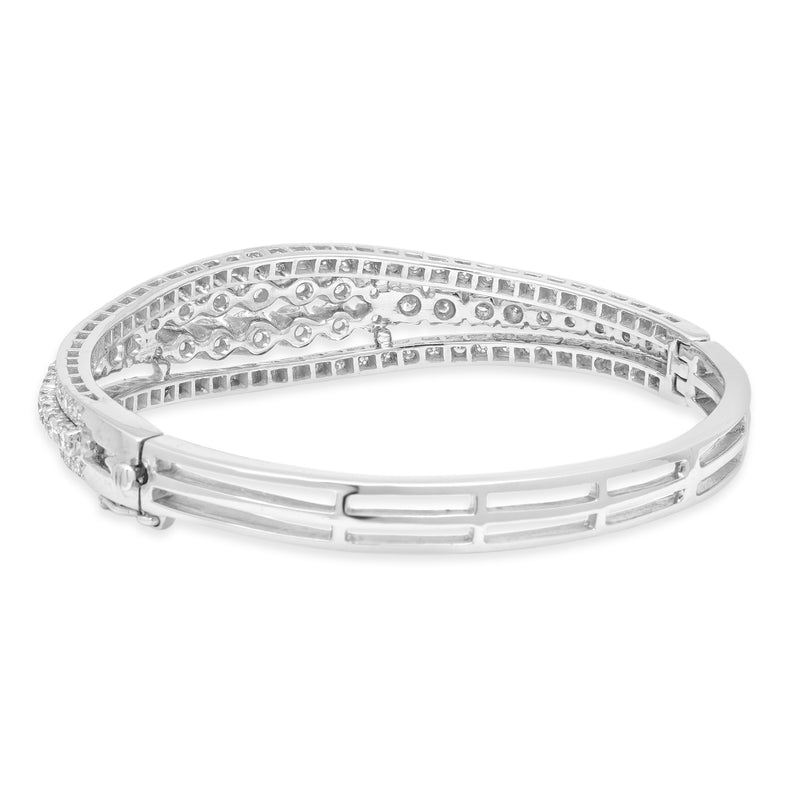 14 Karat White Gold Diamond Bangle Bracelet
