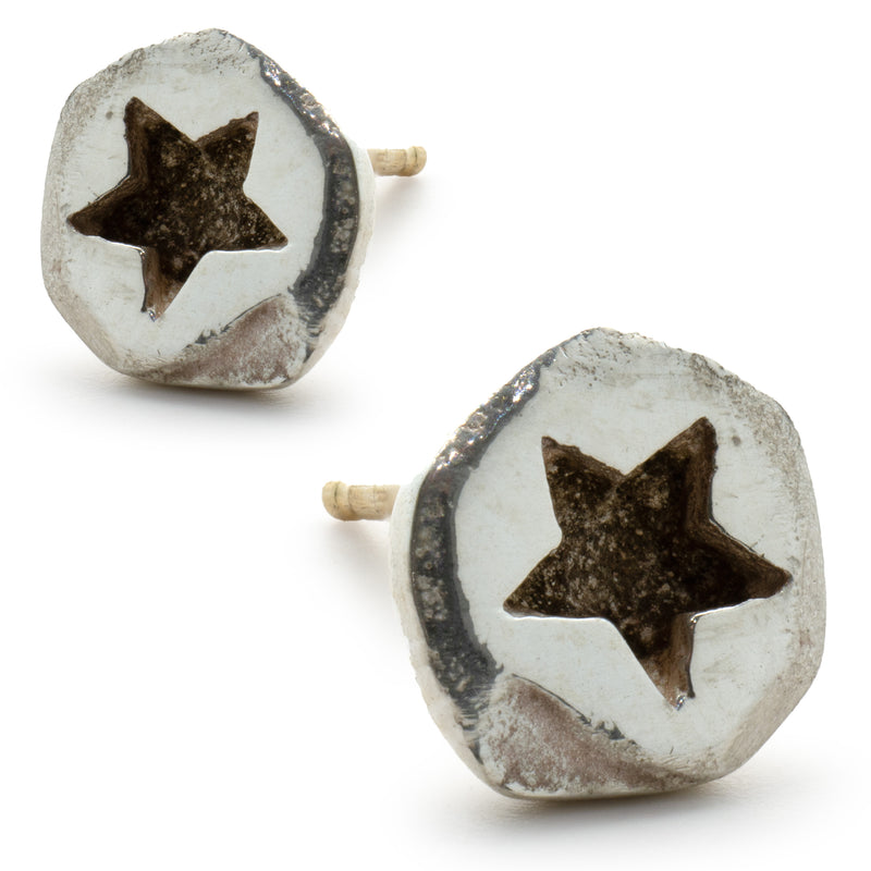 Lee Brevard Sterling Silver Star Stud Earrings