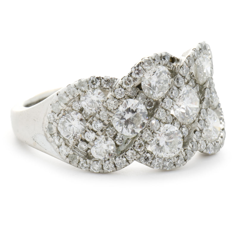 Gabriel & Co. 14 Karat White Gold Diamond Lace Cigar Band