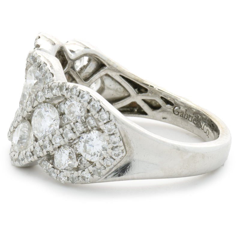 Gabriel & Co. 14 Karat White Gold Diamond Lace Cigar Band