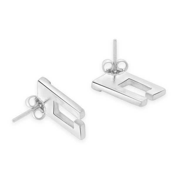 Gucci Sterling Silver Signature Logo Earrings