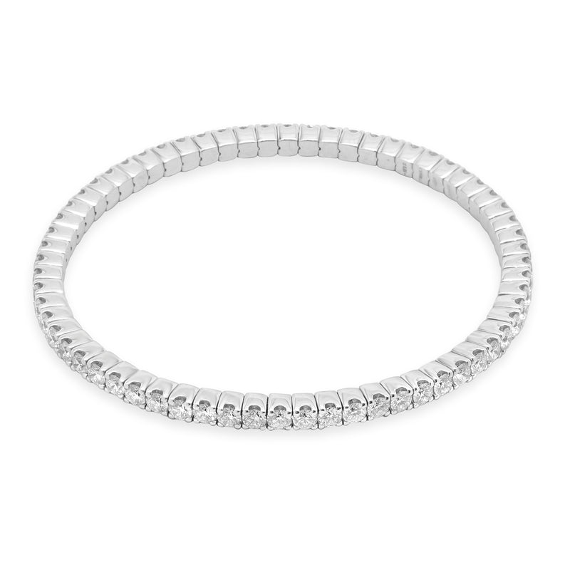 Crivelli 18 Karat White Gold Diamond Stretch Bracelet