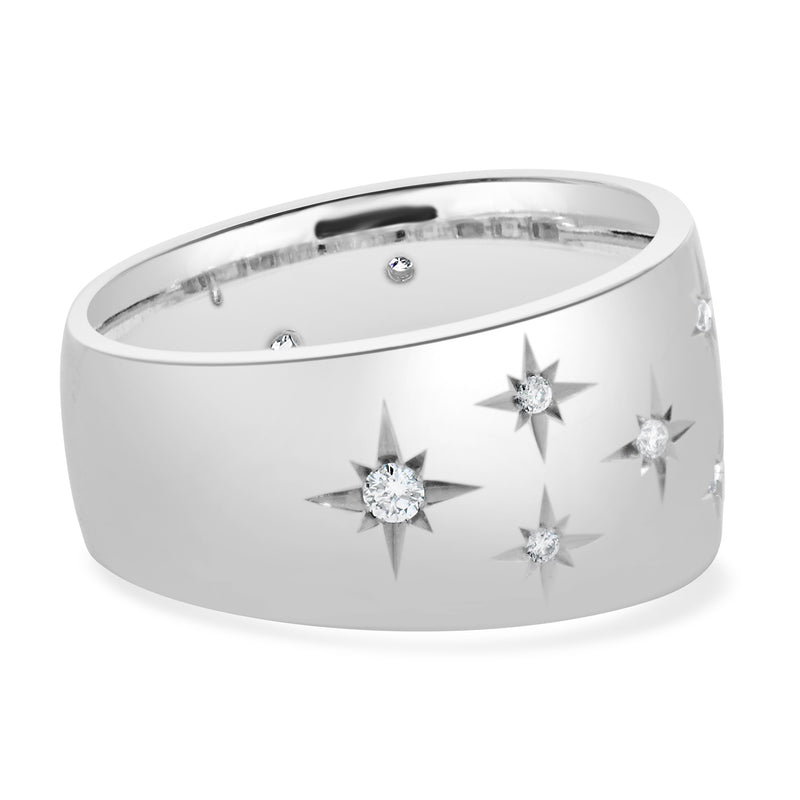 Marchesa 18 Karat White Gold Sprinkled Diamond Star Band