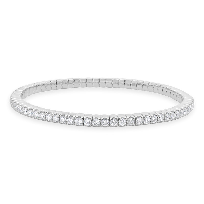 Crivelli 18 Karat White Gold Diamond Stretch Bracelet