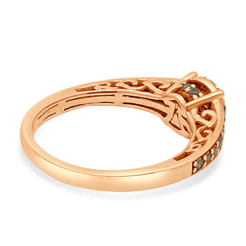 LeVian 14 Karat Rose Gold Chocolate and White Diamond Ring