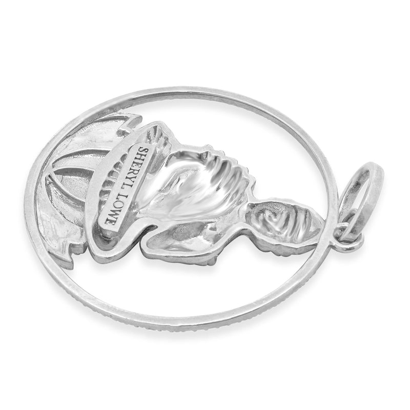 Sheryl Lowe Sterling Silver Diamond Buddha Pendant