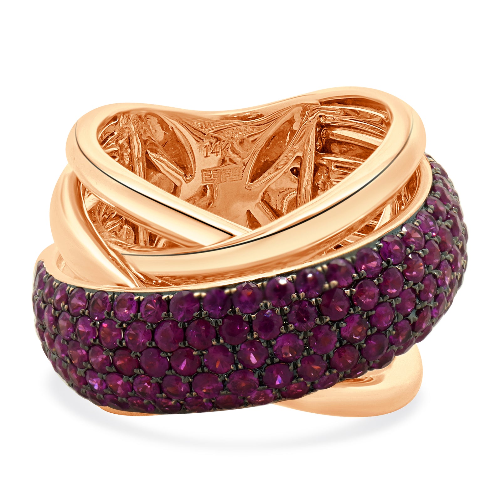 Effy 14 Karat Rose Gold Ruby Crossover Ring – The Estate Watch And