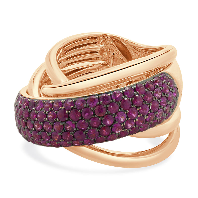 Effy 14 Karat Rose Gold Ruby Crossover Ring