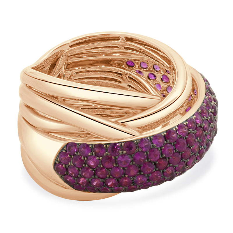 Effy 14 Karat Rose Gold Ruby Crossover Ring