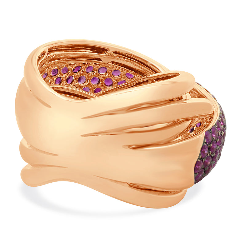 Effy 14 Karat Rose Gold Ruby Crossover Ring