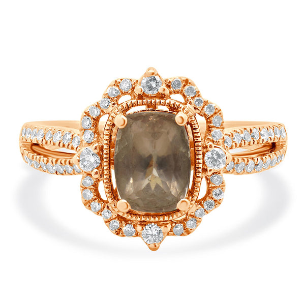 Zac Posen 14 Karat Rose Gold Paulette Morganite and Diamond Ring
