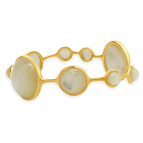 Ippolita 18 Karat Yellow Gold Mother of Pearl Rock Candy Lollipop Bangle Bracele
