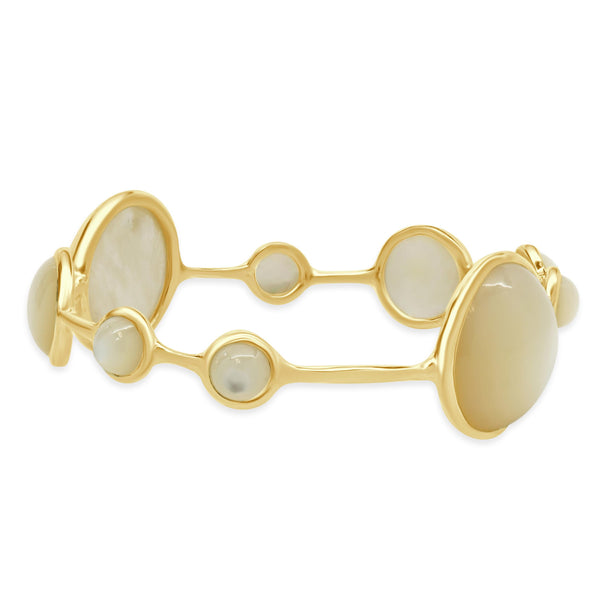 Ippolita 18 Karat Yellow Gold Mother of Pearl Rock Candy Lollipop Bangle Bracele