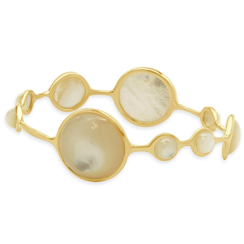 Ippolita 18 Karat Yellow Gold Mother of Pearl Rock Candy Lollipop Bangle Bracele