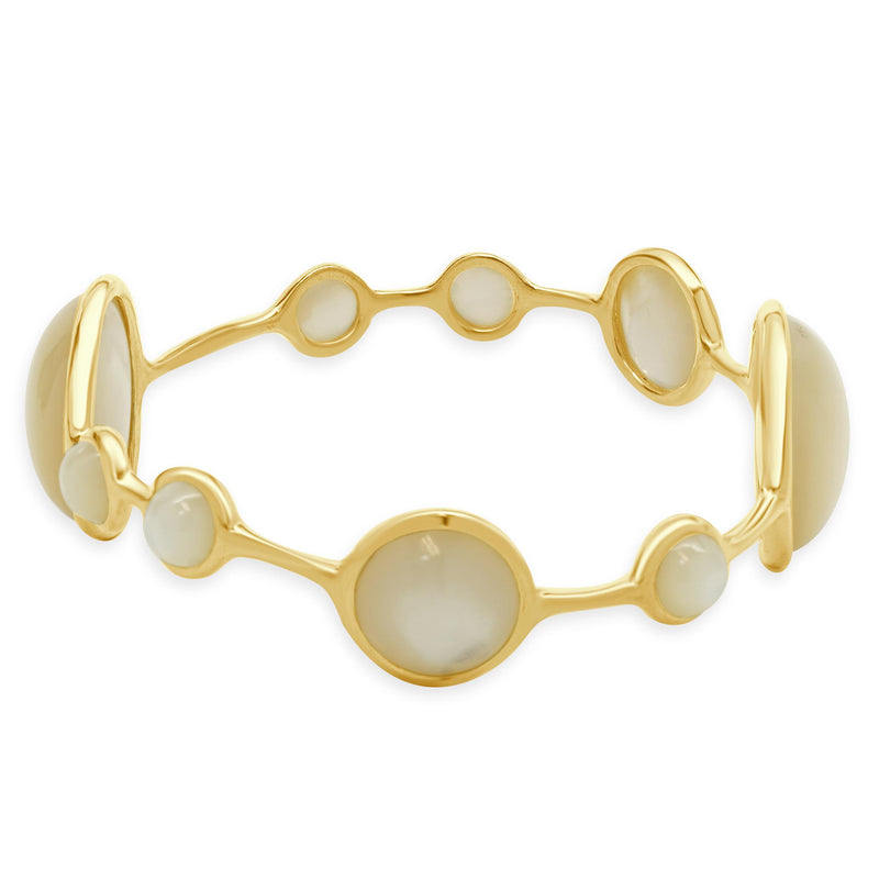 Ippolita 18 Karat Yellow Gold Mother of Pearl Rock Candy Lollipop Bangle Bracele