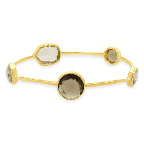 Ippolita 18 Karat Yellow Gold Quartz Rock Candy Lollipop Bangle Bracelet