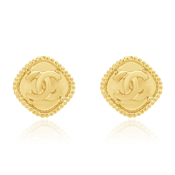 Chanel Gold Plated CC Clip On Earrings