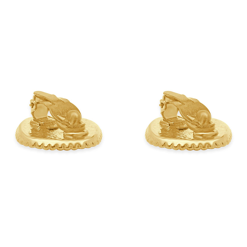 Chanel Gold Plated CC Clip On Earrings