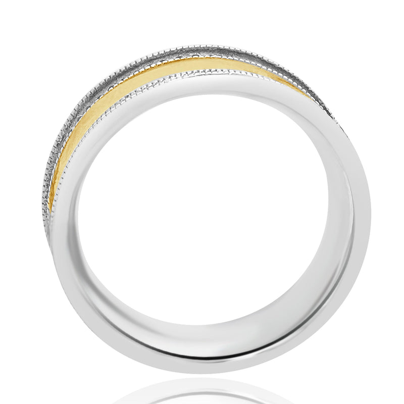 Gurhan Sterling Silver & 24 Karat Yellow Gold Concave Band