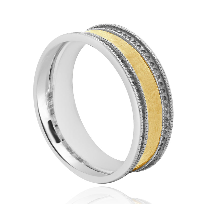 Gurhan Sterling Silver & 24 Karat Yellow Gold Concave Band