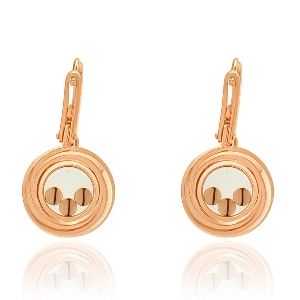 Chopard 18 Karat Rose Gold Happy Emotions Floating Diamond Earrings