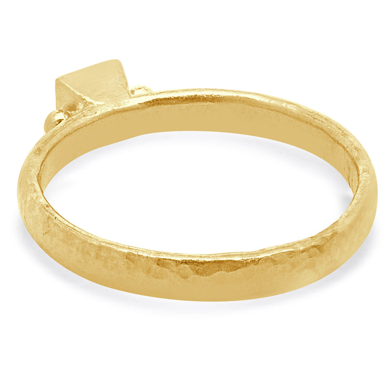 Gurhan 24 Karat Yellow Gold Pink Topaz Rune Collection Ring