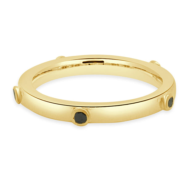 Gurhan 24 Karat Yellow Gold Hoopla Black Diamond Band
