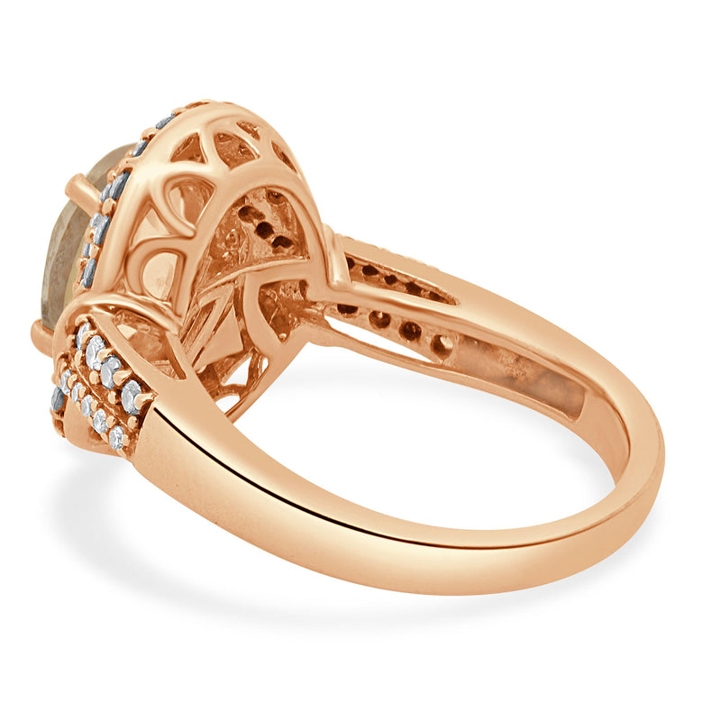 LeVian 14 Karat Rose Gold Morganite and Diamond Ring