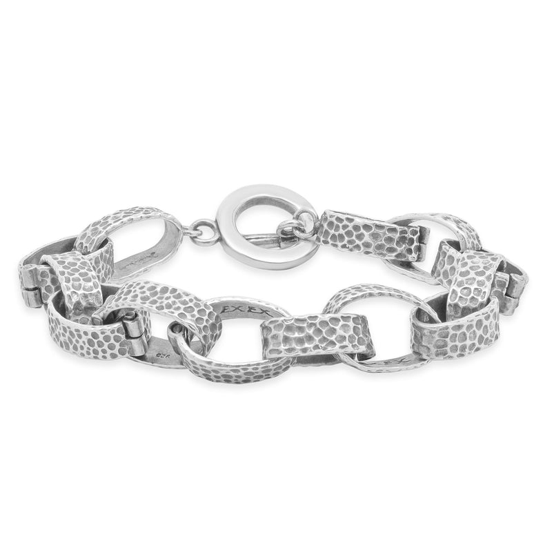 Claudio Agudato Sterling Silver Oval Link Bracelet