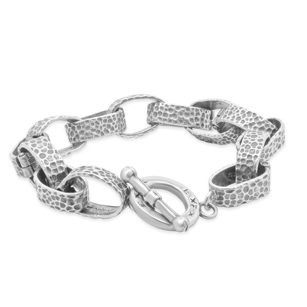 Claudio Agudato Sterling Silver Oval Link Bracelet
