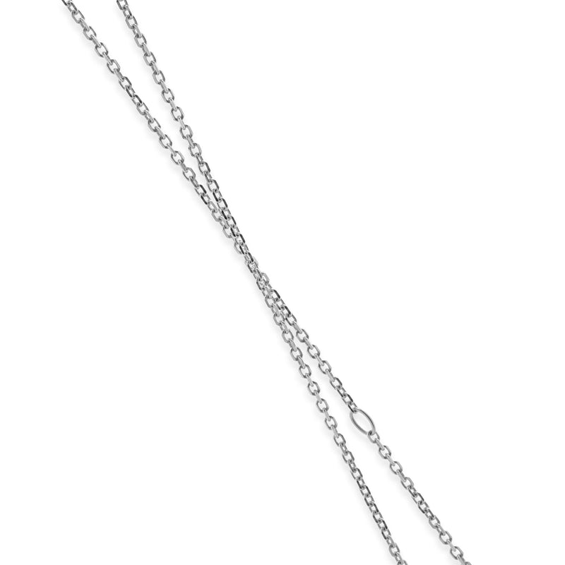 Joseph Levine 14 Karat White Gold Garnet and Diamond Necklace