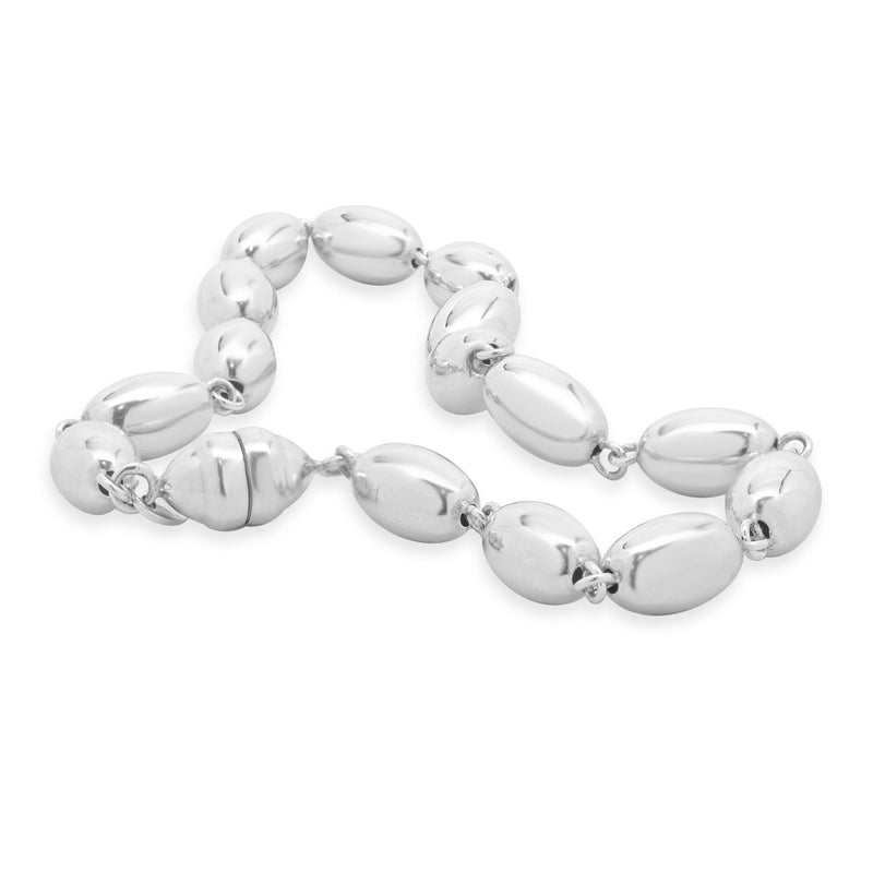 Milor 14 Karat White Gold Haly Bead Link Bracelet