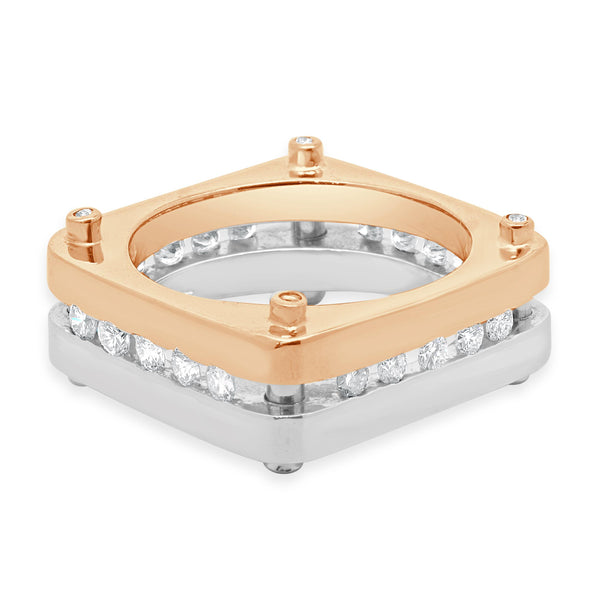 Cornelis Hollander 14 Karat Rose Gold Channel Set Diamond Ring