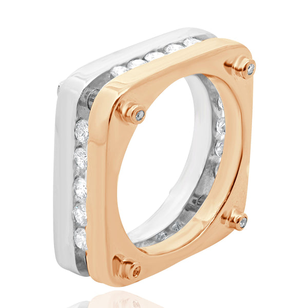 Cornelis Hollander 14 Karat Rose Gold Channel Set Diamond Ring