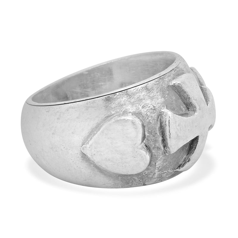 Lee Brevard Sterling Silver Iron Heart Ring