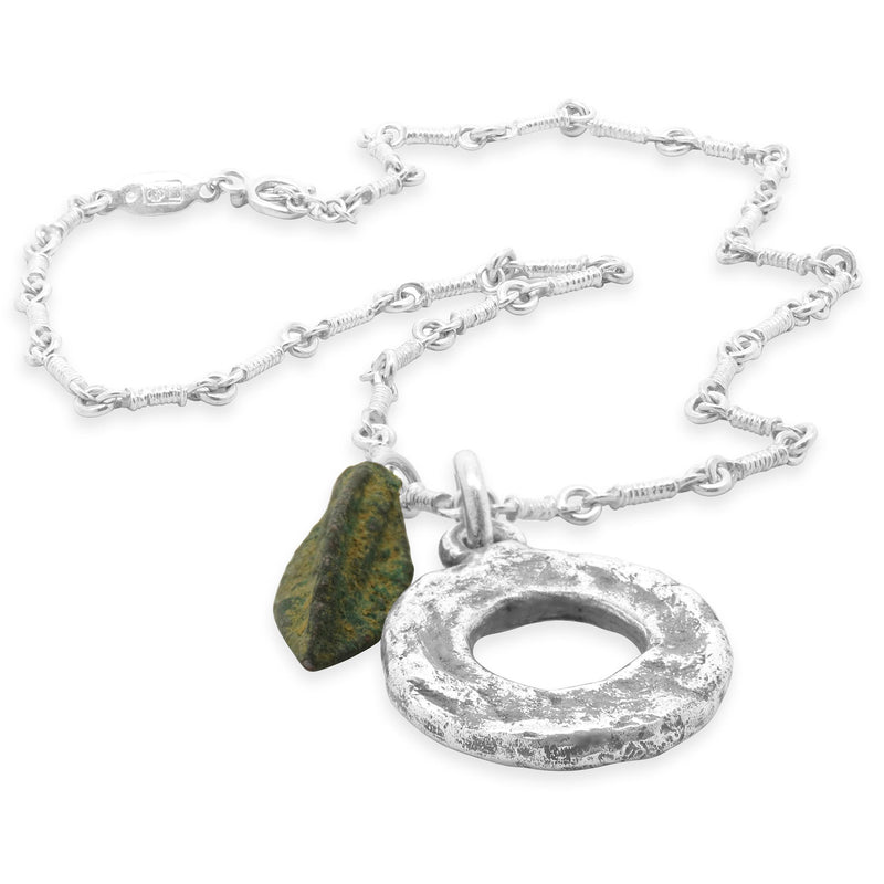 Lee Brevard Sterling Silver “Dane” Rope Link Charm Necklace