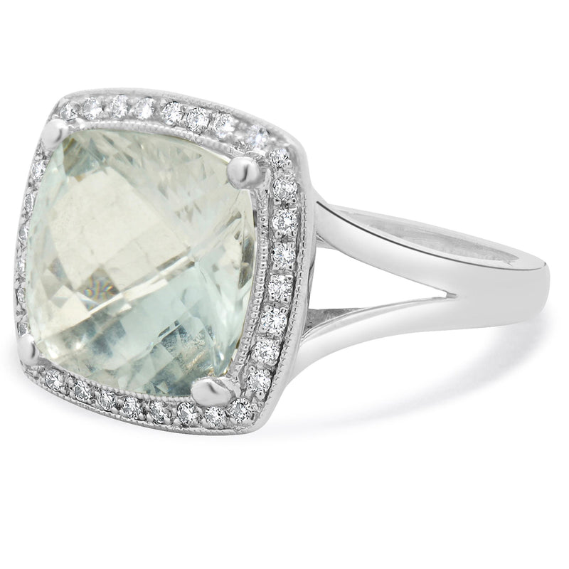 Clyde Duneiere 18 Karat White Gold White Topaz and Diamond Cocktail Ring