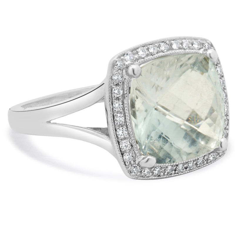 Clyde Duneiere 18 Karat White Gold White Topaz and Diamond Cocktail Ring