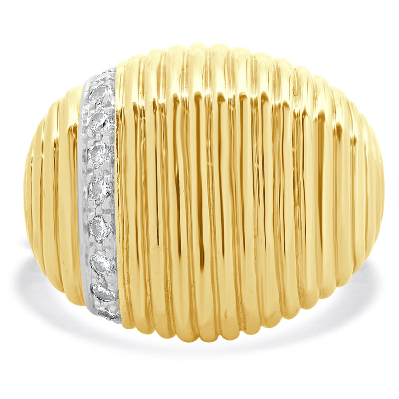 Sevan 18 Karat Yellow Gold Diamond Dome Ring