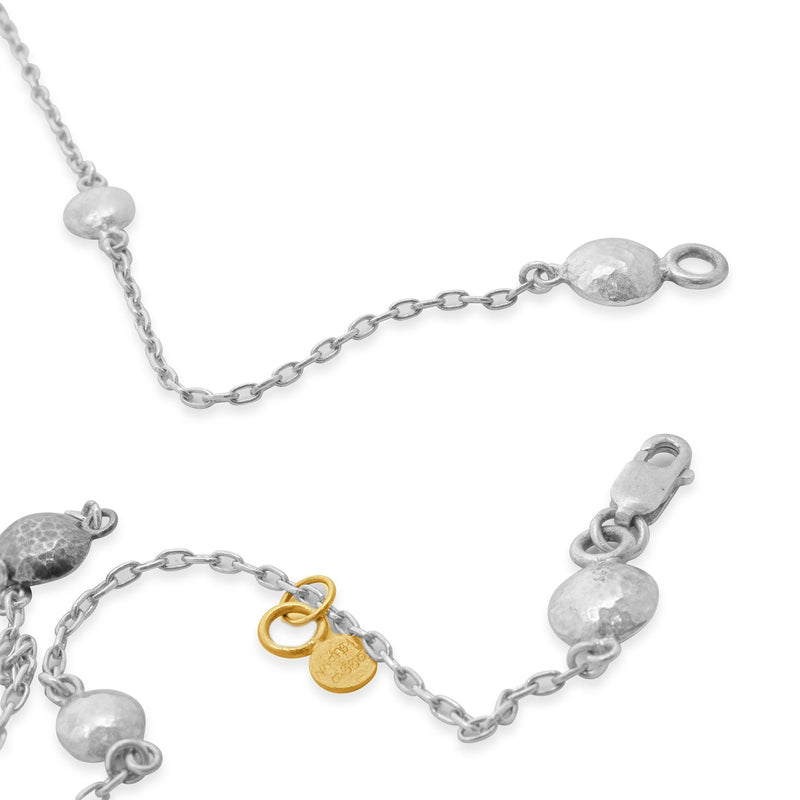 Gurhan 24 Karat Yellow Gold & Sterling Silver Ball Station Necklace