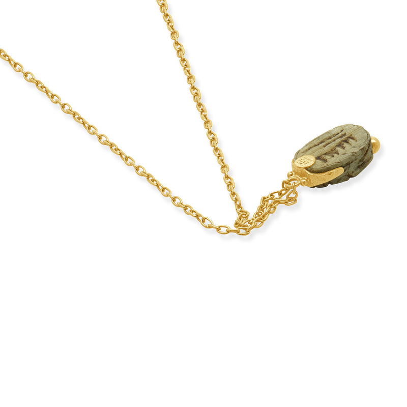 Gurhan 24 Karat Yellow Gold Scarab Egyptian Revival Necklace