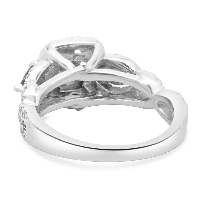 Vera Wang 14 Karat White Gold Three Stone Diamond Engagement Ring