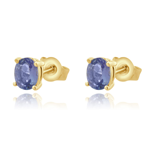 Levian 14 Karat Yellow Gold Tanzanite Stud Earrings