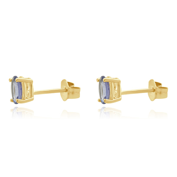 Levian 14 Karat Yellow Gold Tanzanite Stud Earrings